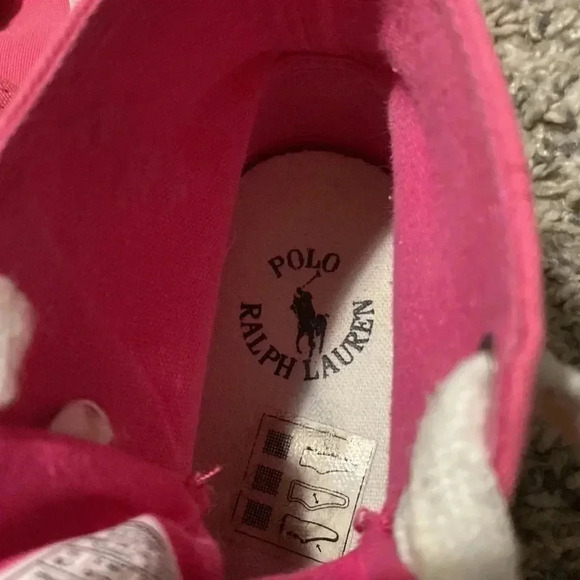 Polo Ralph Lauren kids pink and white sneakers | size 10 - Picture 6 of 7